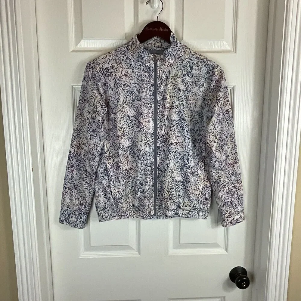 Athleta Girls Ice Storm Size L 12  Full Zip Multicolor Jacket Spring Active U2